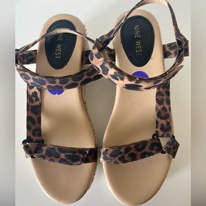 Nine West animal print platform sandals size 8.5